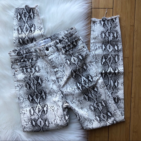 Zara Premium High Waist Snake Print Skinny Jeans - Picture 2 of 7